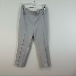 Akris Punto Light Gray Slim Ankle Pants Pleated Size 10 Women's